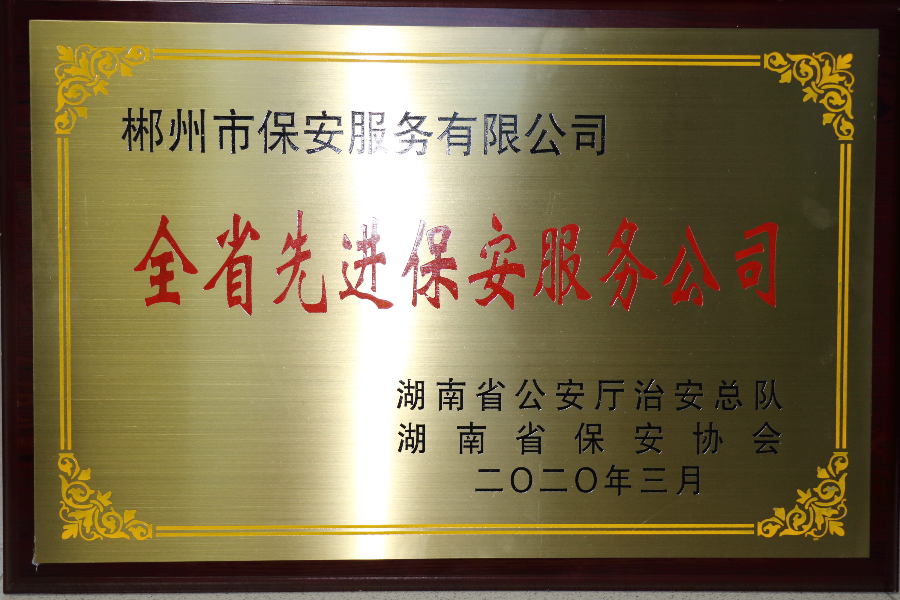 全省先进保安服务公司